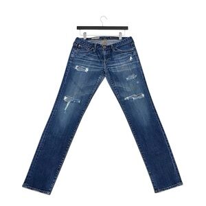 AG 27x31 The Stilt Cigarette Low Rise Distressed Stretch Jeans EUC